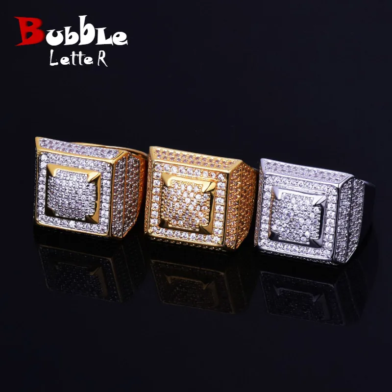 NEW Bling Bling Men's Zircon Ring Gold Silver Copper Material Iced Full CZ Hip hop Rings Fashion HIP-HOP Jewelry Size 7-12
NEW Bling Bling Men's Zircon Ring Gold Silver Copper Material Iced Full CZ Hip hop Rings Fashion HIP-HOP Jewelry Size 7-12