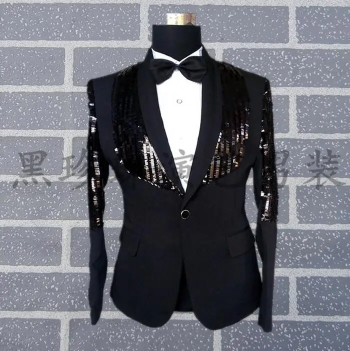 Men Suits Designs Masculino Homme Terno Costumes For Singers Men Sequin Blazer Dance Clothes Jacket Star Style Patchwork Black
Men Suits Designs Masculino Homme Terno Costumes For Singers Men Sequin Blazer Dance Clothes Jacket Star Style Patchwork Black