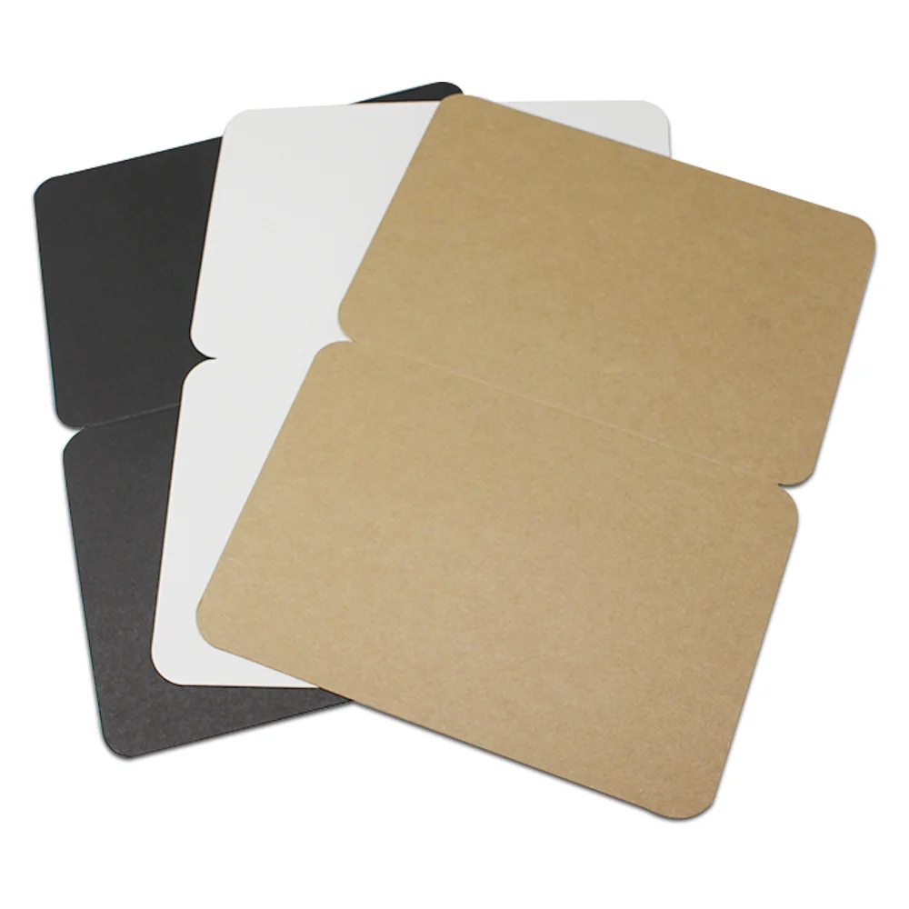 Image 20*15cm Kraft Paper Folding Blank Card DIY Creative Invitations Congratulation Wish Greeting Card Scrap Booking Message Cards