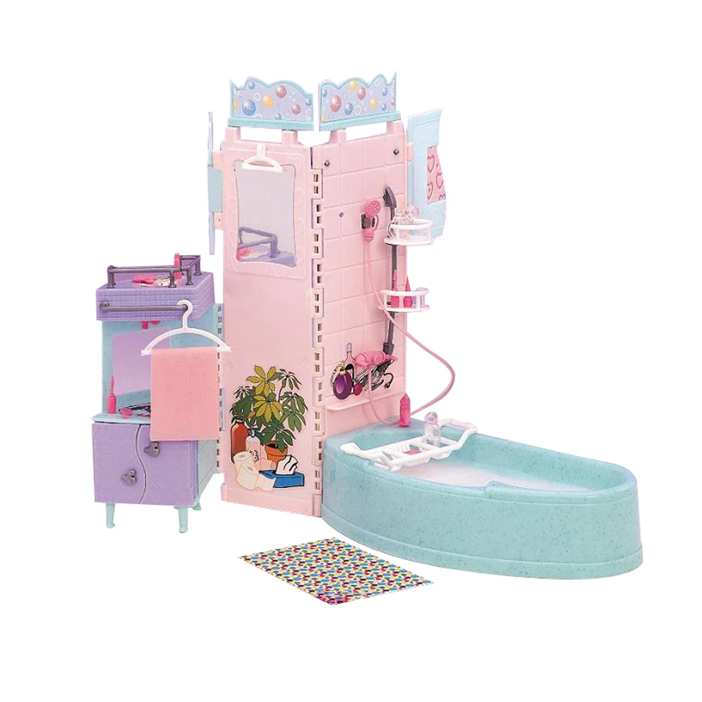Miniature Bathtub Sink Furniture for Dollhouse Hot Toys Action Figures Summer Accessory