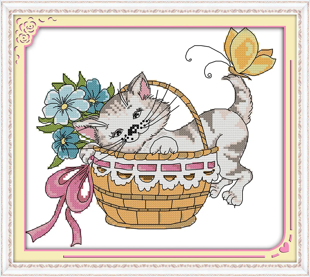 The little cat in basket Canvas DMC Counted Cross Stitch Kits printed Cross-stitch set Embroidery Needlework
The little cat in basket Canvas DMC Counted Cross Stitch Kits printed Cross-stitch set Embroidery Needlework