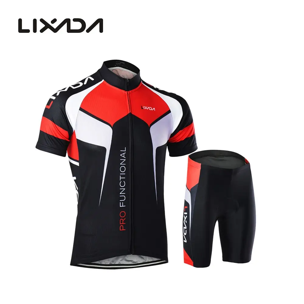 Lixada Men Summer Breathable Quick-Dry Cycling Jersey Short Sleeve Cycling Clothing + Padded Shorts Cycling Clothes Set
Lixada Men Summer Breathable Quick-Dry Cycling Jersey Short Sleeve Cycling Clothing + Padded Shorts Cycling Clothes Set