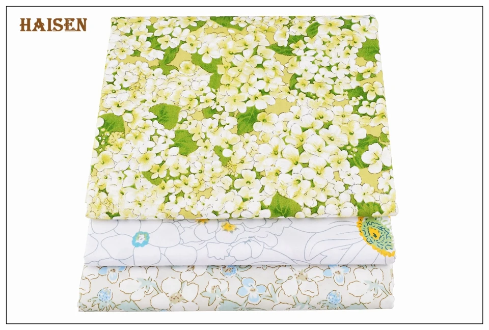 Haisen,Green Floral Series Cloth,Printed Twill Cotton Fabric For DIY Quilting&Sewing Baby&Child/Sheet,Pillow,Cushion Material Haisen,Green Floral Series Cloth,Printed Twill Cotton Fabric For DIY Quilting&Sewing Baby&Child/Sheet,Pillow,Cushion Material