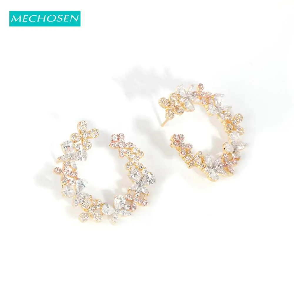 MECHOSEN Exquisite Flower Shape Round Earrings Tricolor Shiny Full Zircon Ear Accessories For Women Party Wedding Best Gift 2019
MECHOSEN Exquisite Flower Shape Round Earrings Tricolor Shiny Full Zircon Ear Accessories For Women Party Wedding Best Gift 2019