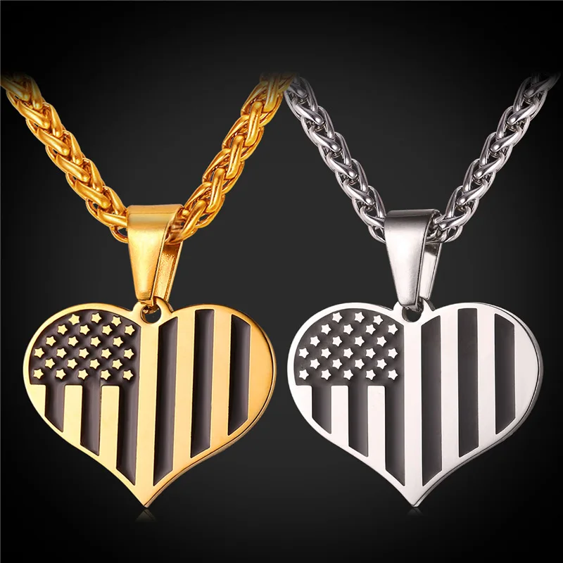 New Valentine's Day Gift Heart Necklace Enamel Stainless Steel Gold Color US National Flag Pendant For Men Collier 2017 GP2449
New Valentine's Day Gift Heart Necklace Enamel Stainless Steel Gold Color US National Flag Pendant For Men Collier 2017 GP2449