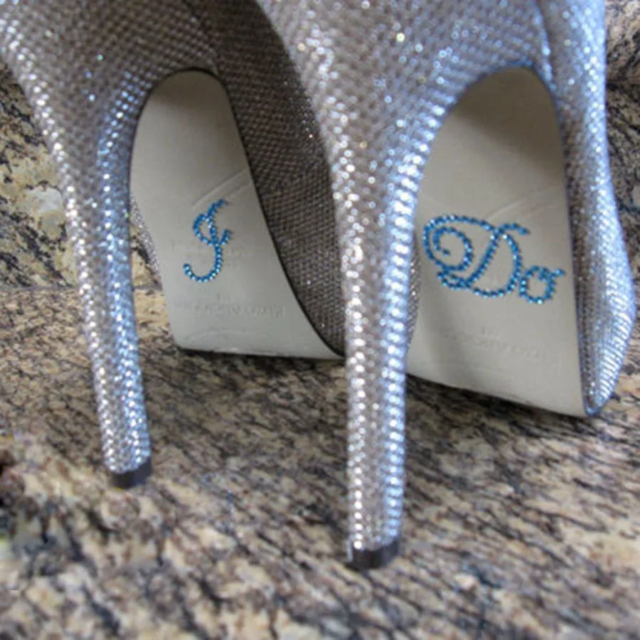 Something Blue I Do Rhinestone Stickers for Bridal Shoes Designed for Wedding Bride Shoes