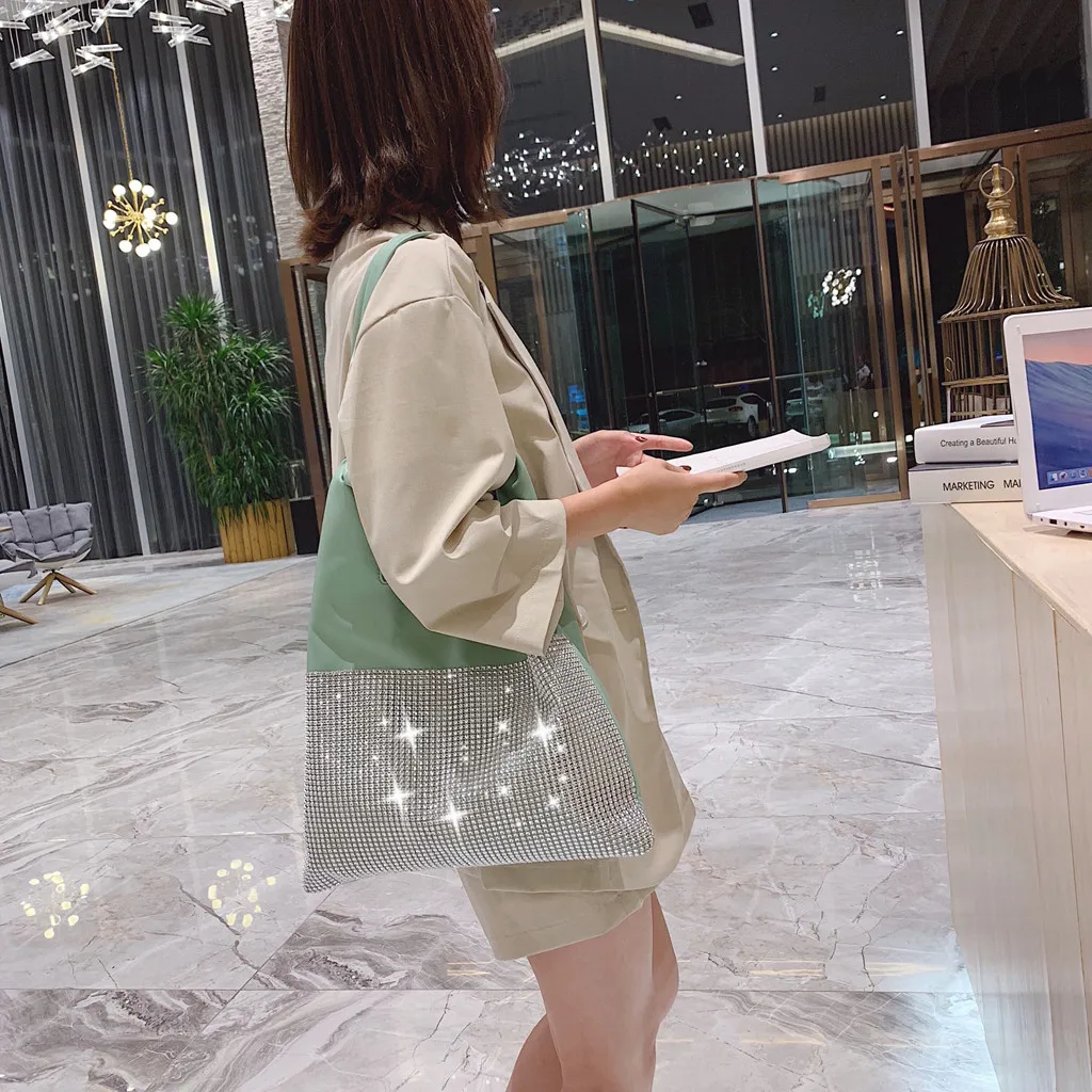 Bright diamond super soft leather Bags Fashion Women Sequins Handle Bag Soft Leather Diamonds Tie Shoulder Bags Evening bag J18
Bright diamond super soft leather Bags Fashion Women Sequins Handle Bag Soft Leather Diamonds Tie Shoulder Bags Evening bag J18