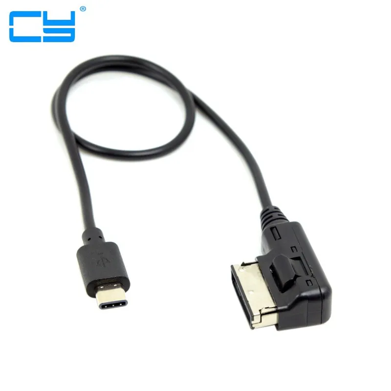 

Midia Em AMI MDI USB-C USB 3.1 Tipo C Cabo Adaptador de Carga para o Carro VW AUDI 2014 A4 A6 Q5 Q7 & para Chromebook 30 cm
