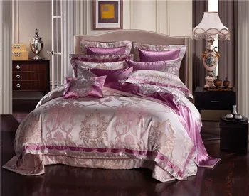 Purple Silver Silk Cotton Satin Jacquard Luxury Chinese Bedding Set Queen King size Bedding Set Bed Sheet/Spread Set Duvet Cover
Purple Silver Silk Cotton Satin Jacquard Luxury Chinese Bedding Set Queen King size Bedding Set Bed Sheet/Spread Set Duvet Cover