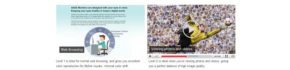 ASUS VP228HE Gaming Monitor - 21.5"FHD (1920x1080) , 1ms, Low Blue Light, Flicker Free 13 228he9