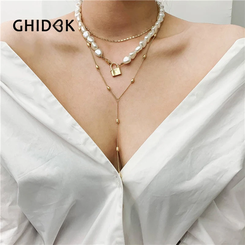 GHIDBK Gold Little Padlock Necklaces Sets for Women Fake Flatten Pearls Lock Chokers Anniversary Gift Choker Three Pieces A Set
GHIDBK Gold Little Padlock Necklaces Sets for Women Fake Flatten Pearls Lock Chokers Anniversary Gift Choker Three Pieces A Set