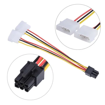 2 IDE Dual 4Ppin Molex IDE Male to 6 Pin Female PCI-E Y Molex IDE Power Cable Adapter Connector for video cards
2 IDE Dual 4Ppin Molex IDE Male to 6 Pin Female PCI-E Y Molex IDE Power Cable Adapter Connector for video cards