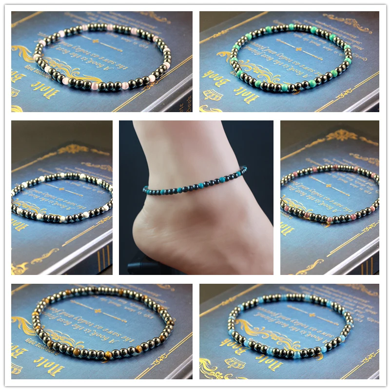 Magnetic Hematite Round Beads Beaded Anklet 4MM Strechy Anklet with Cat Eye Stone Handmade Jewelry Health-care ANK1007
Magnetic Hematite Round Beads Beaded Anklet 4MM Strechy Anklet with Cat Eye Stone Handmade Jewelry Health-care ANK1007