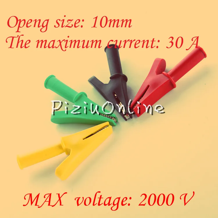 1 piece YT141 5 colors Pure copper large current 30A with case Alligator clip test clip with 4mm banana socket
1 piece YT141 5 colors Pure copper large current 30A with case Alligator clip test clip with 4mm banana socket