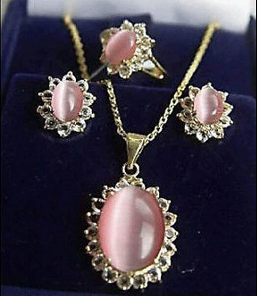 FREE SHIPPINGBeautiful Women's Jewelry pink cat- eyes stone ring earrings necklace set
FREE SHIPPINGBeautiful Women's Jewelry pink cat- eyes stone ring earrings necklace set