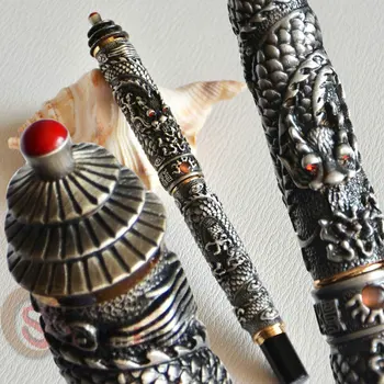 NOBLE JINHAO OLD GREY TWO DRAGON PLAY PEARL ROLLER BALL PEN PAGODA
NOBLE JINHAO OLD GREY TWO DRAGON PLAY PEARL ROLLER BALL PEN PAGODA
