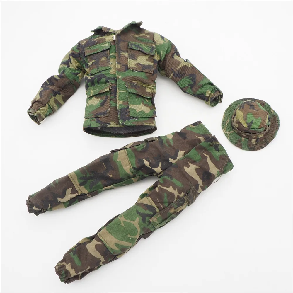 1/6 Scale Camouflage Combat Uniform Printed Coat+Pants Set Halloween Gift Toy 