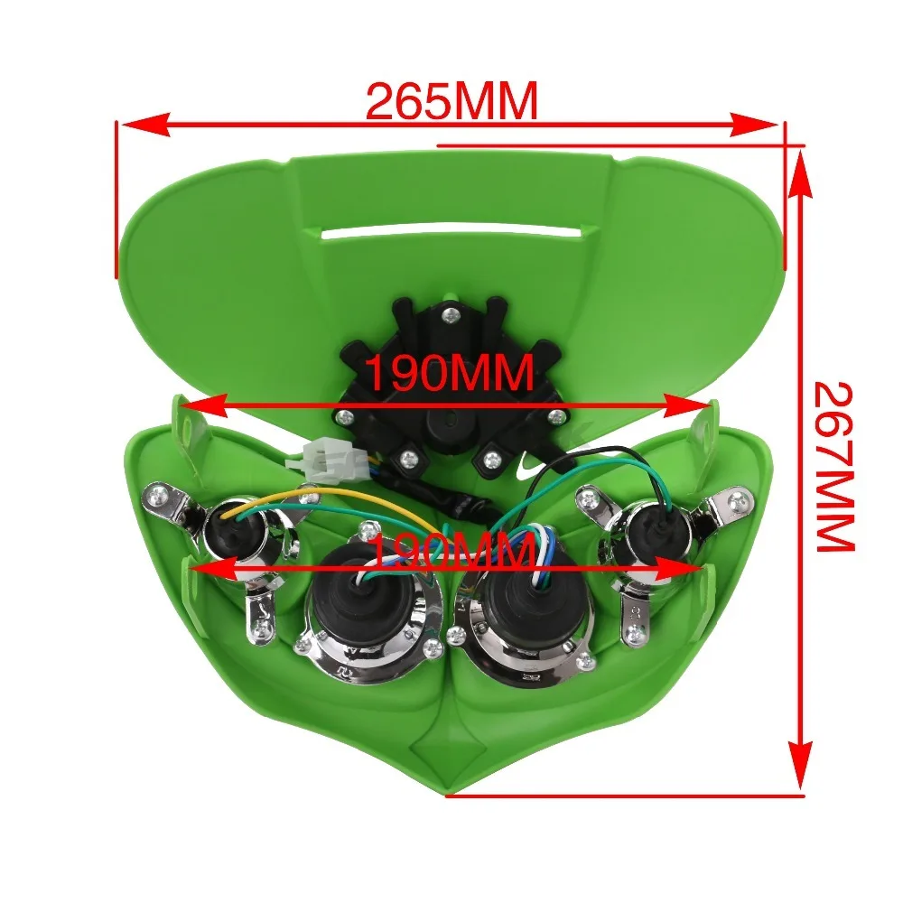 Universal Motorcycle Dual Fairing Headlight High Low Bicycle Lights DC12V 18W