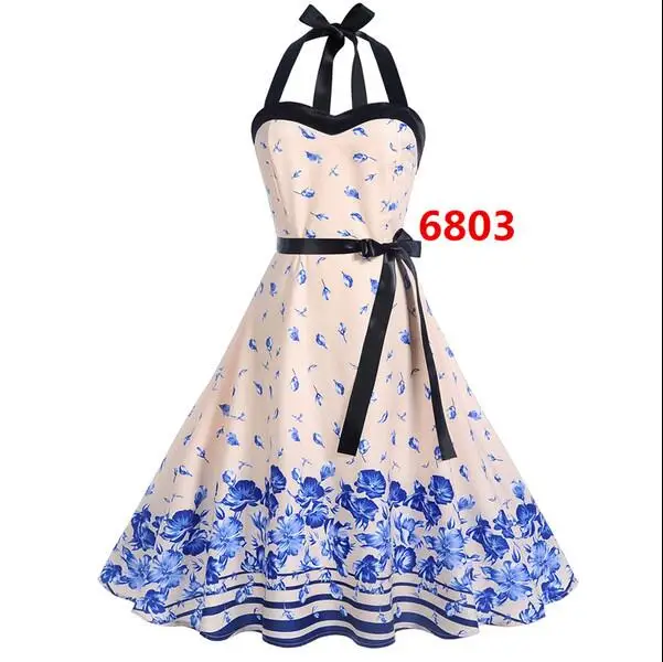 Women Summer Elegant Halter Sexy Party Dress Casual Floral Print Vintage Swing 50s 60s Retro Rockabilly Dresses Plus Size jurken
Women Summer Elegant Halter Sexy Party Dress Casual Floral Print Vintage Swing 50s 60s Retro Rockabilly Dresses Plus Size jurken