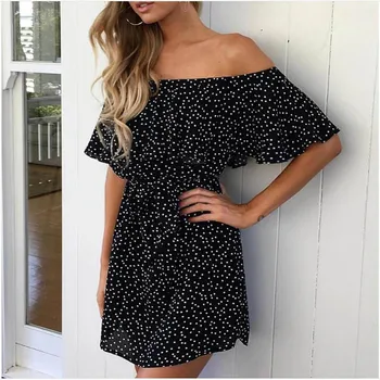 Sexy Women Off Shoulder Ruffle Polka Dot Dress Evening Party Summer Beach Short Dresses BMF88
Sexy Women Off Shoulder Ruffle Polka Dot Dress Evening Party Summer Beach Short Dresses BMF88