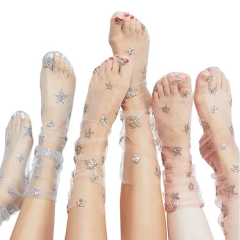 2018 US Fashion Glitter Star Soft Mesh Socks Women Transparent Elastic Sheer Ankle socks Skin
2018 US Fashion Glitter Star Soft Mesh Socks Women Transparent Elastic Sheer Ankle socks Skin