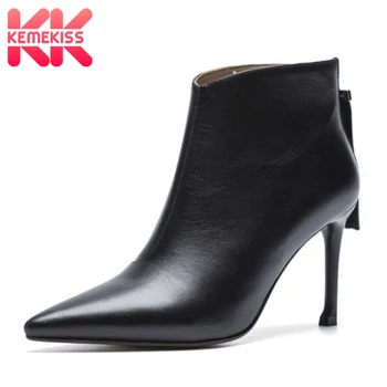 KemeKiss Women High Heels Ankle Boots Genuine Leather Short Boots Luxury Quality Zipper Pointed Toe Shoes Women Size 33-40
KemeKiss Women High Heels Ankle Boots Genuine Leather Short Boots Luxury Quality Zipper Pointed Toe Shoes Women Size 33-40