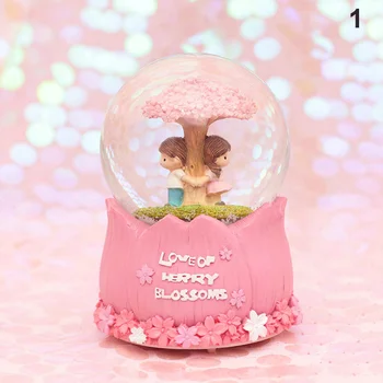 Sakura Couple Crystal Ball Valentine's Day Gift with Rotating Light Music Box H99F 
Sakura Couple Crystal Ball Valentine's Day Gift with Rotating Light Music Box H99F