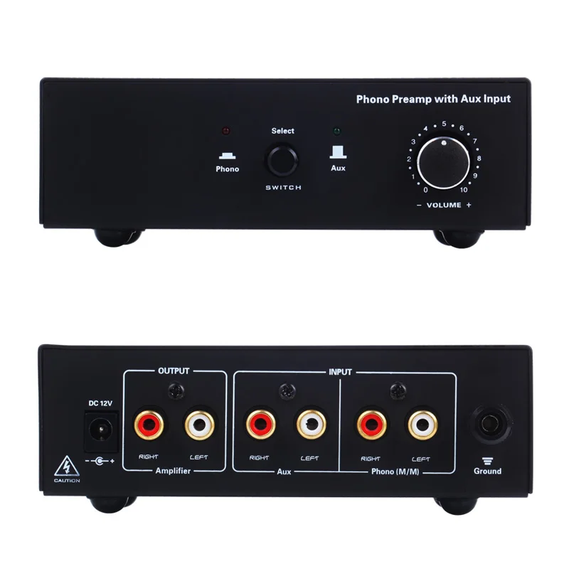 Phono Turntable Preamp Signal Amplifier Prephonograph with Auxiliary Input Volume Control XM66
Phono Turntable Preamp Signal Amplifier Prephonograph with Auxiliary Input Volume Control XM66