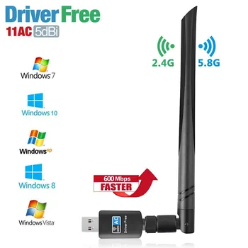 600Mbps USB Wifi Adapter Dual Band 2.4GHz/5GHz Wi-Fi Dongle Network LAN Card Driver Free Support Windows XP/Vista/7/8/10
600Mbps USB Wifi Adapter Dual Band 2.4GHz/5GHz Wi-Fi Dongle Network LAN Card Driver Free Support Windows XP/Vista/7/8/10
