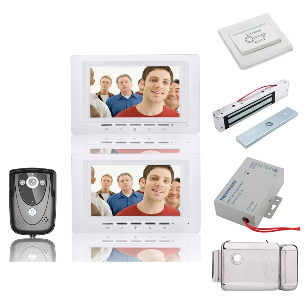 Home Video Door Phone DoorBell Intercom System IR Camera Night Vision 7" TFT LCD Monitor Doorbell Kit +Electronic locks Set
Home Video Door Phone DoorBell Intercom System IR Camera Night Vision 7" TFT LCD Monitor Doorbell Kit +Electronic locks Set