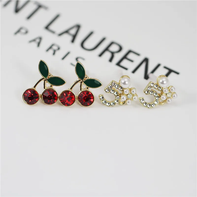 

10pairs Fashion 5 with flower hanging with pearl charm cherry Earrings Ear Studs Connector Posts Pins Base Settings