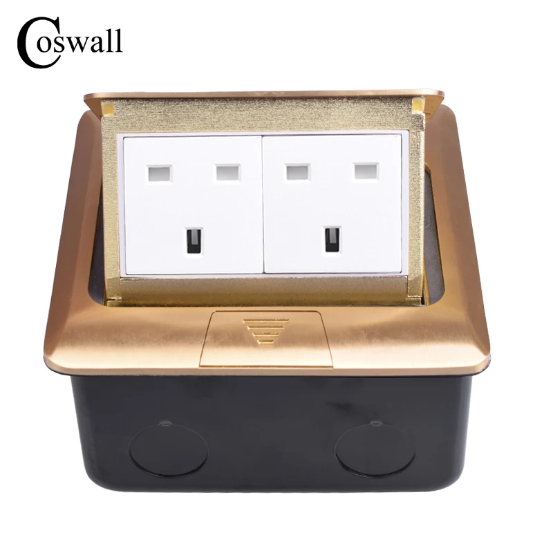 Coswall Pure Copper Thicken Panel 13A UK Standard Pop Up Floor Socket Double Power Electrical Outlet AC 110~250V Metal Box
Coswall Pure Copper Thicken Panel 13A UK Standard Pop Up Floor Socket Double Power Electrical Outlet AC 110~250V Metal Box