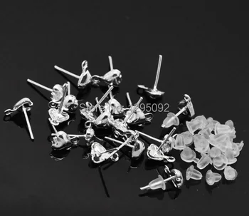 300Pcs Silver Plated Heart Earring Posts With Stoppers & Loop DIY Jewelry Making Findings Charms Component Wholesales 12x8mm
300Pcs Silver Plated Heart Earring Posts With Stoppers & Loop DIY Jewelry Making Findings Charms Component Wholesales 12x8mm