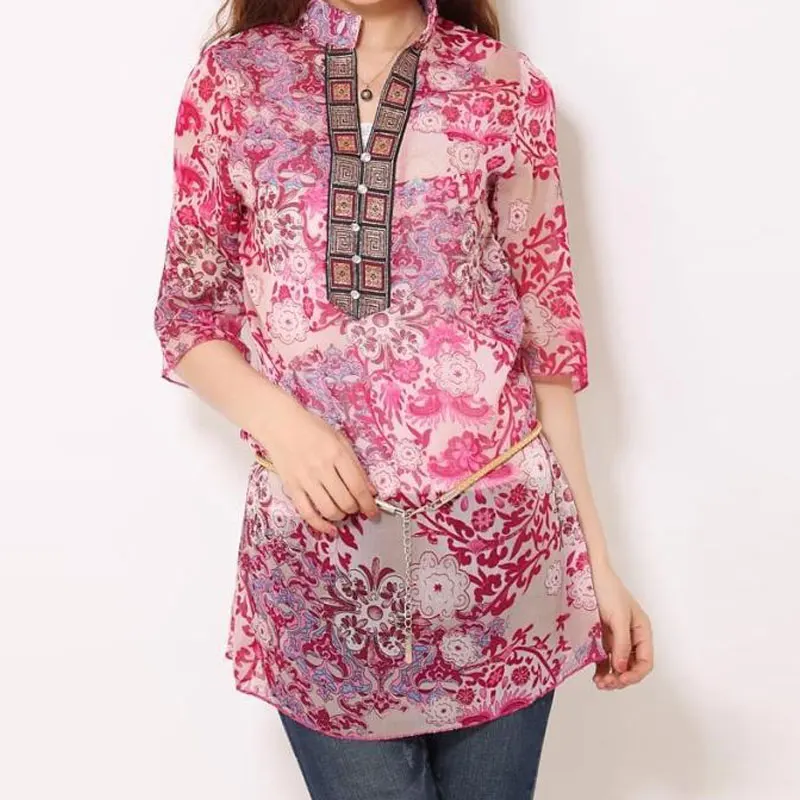 2017 Blouse Shirt Women Plus Size 5XL Top Vintage Woman Chiffon Blouses Half Sleeve Casual Loose Blusas de manga comprida Femme
2017 Blouse Shirt Women Plus Size 5XL Top Vintage Woman Chiffon Blouses Half Sleeve Casual Loose Blusas de manga comprida Femme