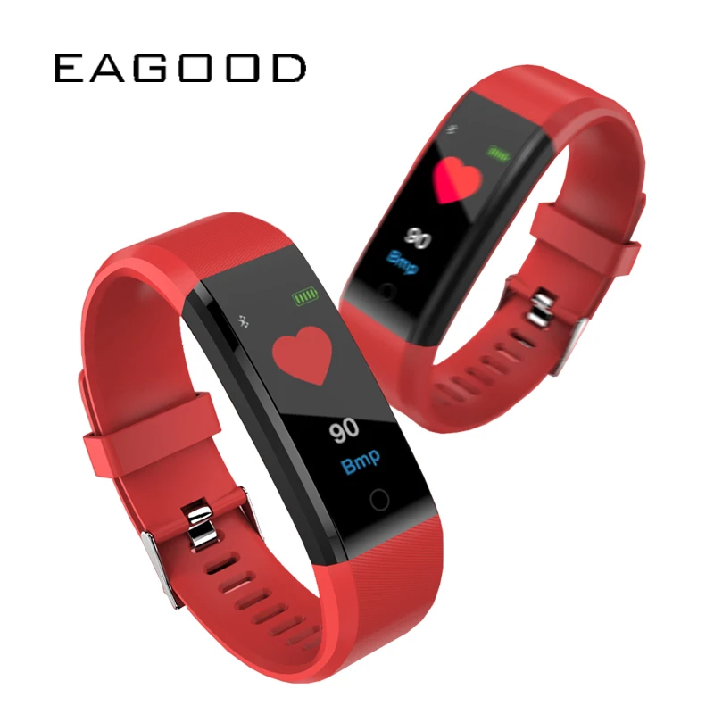 EAGOOD Waterproof Sport Smart Bracelet Watch for IOS Android Message Blood Pressure Heart Rate Test Call Reminder Women Men Gift |