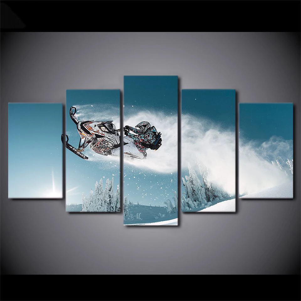 Modern HD Canvas Art Modular Poster Framework 5 Panel Snowmobiles Snow Landscape Pictures Wall Home Decor Living Room Painting
Modern HD Canvas Art Modular Poster Framework 5 Panel Snowmobiles Snow Landscape Pictures Wall Home Decor Living Room Painting
