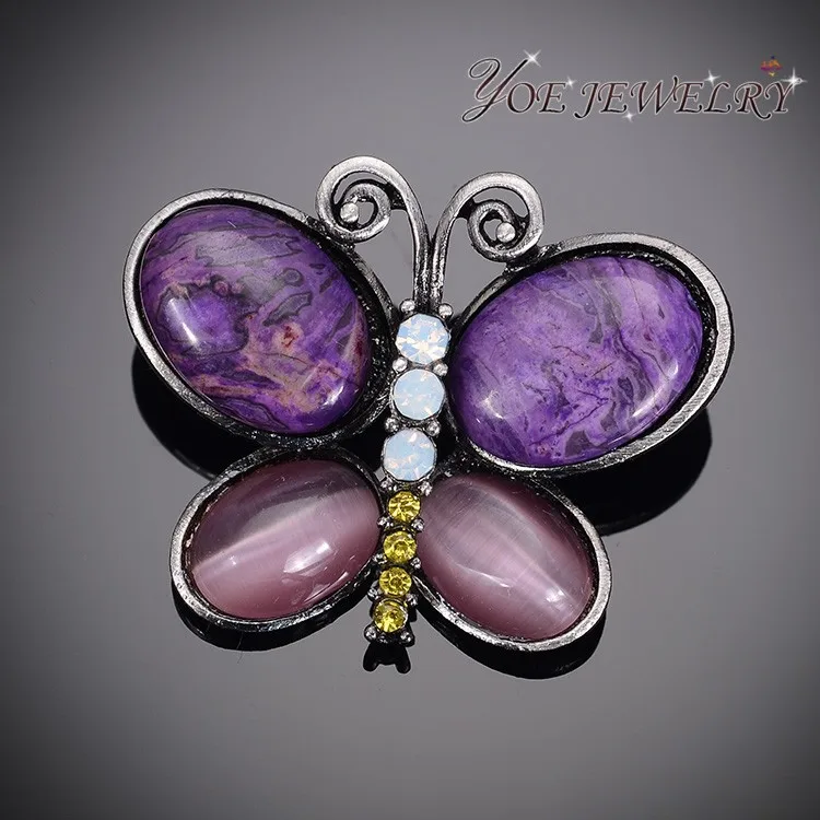 IYOE Vintage Opal Butterfly Brooches For Women Black Resin Crystal Brooch Pins Trendy Scarf Or Dress Jewelry Accessories
IYOE Vintage Opal Butterfly Brooches For Women Black Resin Crystal Brooch Pins Trendy Scarf Or Dress Jewelry Accessories