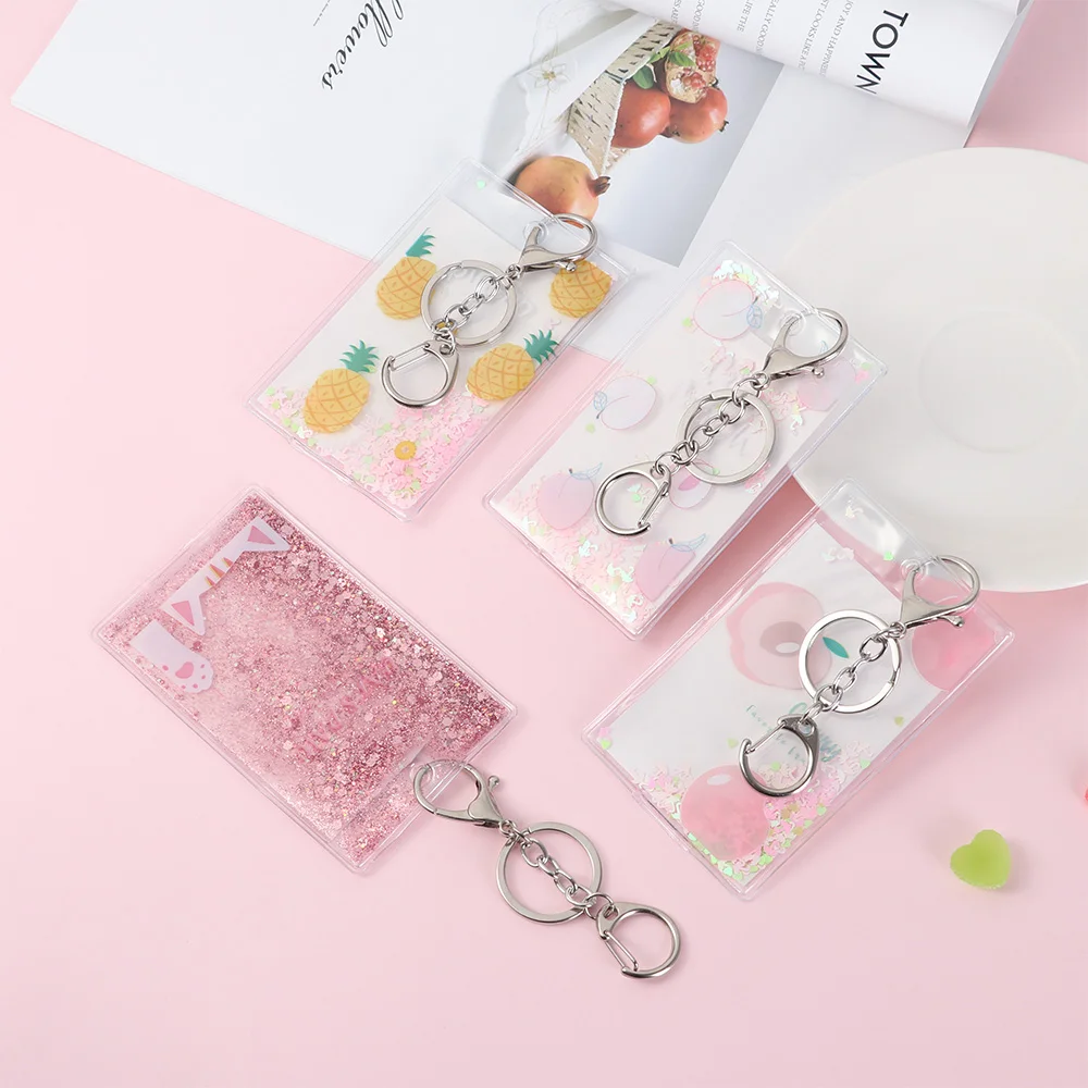 Cute Fresh Quicksand Card Holders With Keyring Chain Credit Card Bag Cartoon Cat Claw Fruit Protective Shell Bus ID Card Cover
Cute Fresh Quicksand Card Holders With Keyring Chain Credit Card Bag Cartoon Cat Claw Fruit Protective Shell Bus ID Card Cover