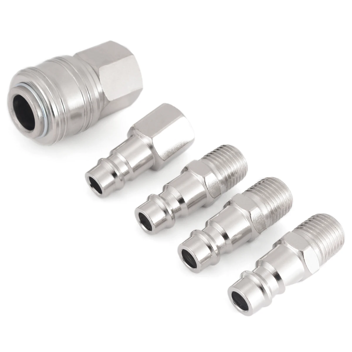 5pcs 1/4" BSP Thread Air Line Hose Compressor Connector Mayitr Euro Fittings Quick Release Set
