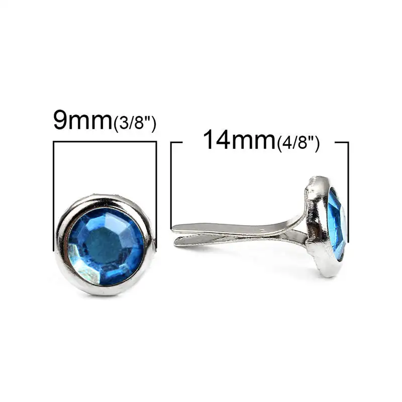 DoreenBeads Metal Brads Light Blue Craft Scrapbooking Embellishment DIY Craft Supply Round Rhinestone Silver Color 14*9mm 20PCs
DoreenBeads Metal Brads Light Blue Craft Scrapbooking Embellishment DIY Craft Supply Round Rhinestone Silver Color 14*9mm 20PCs