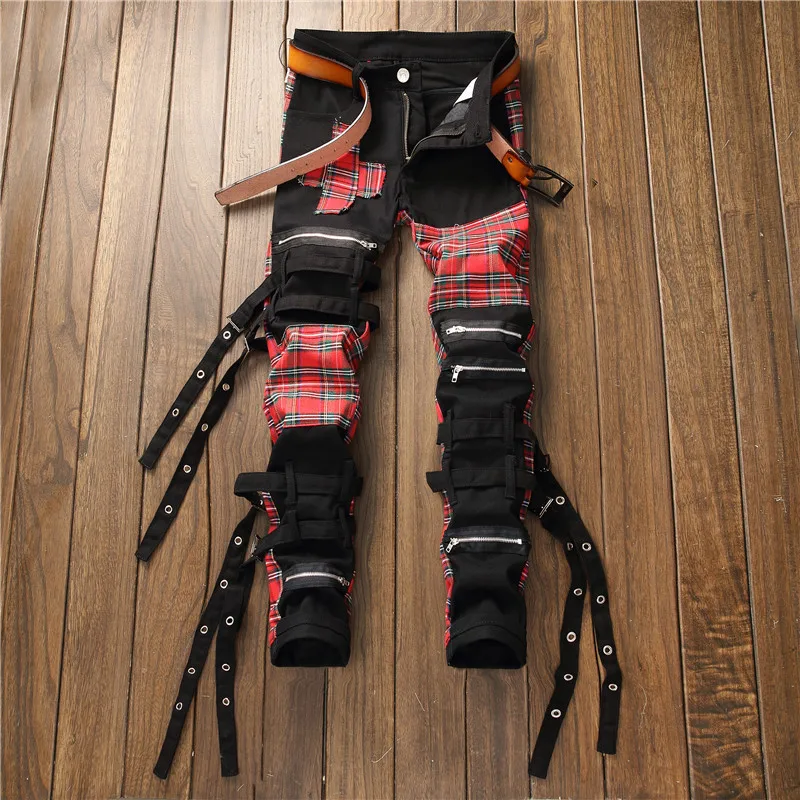 Fashion 2019 designer mens slim fit punk jeans mens pencil denim pants black vintage trousers plaid zippers streetwear jean men
Fashion 2019 designer mens slim fit punk jeans mens pencil denim pants black vintage trousers plaid zippers streetwear jean men