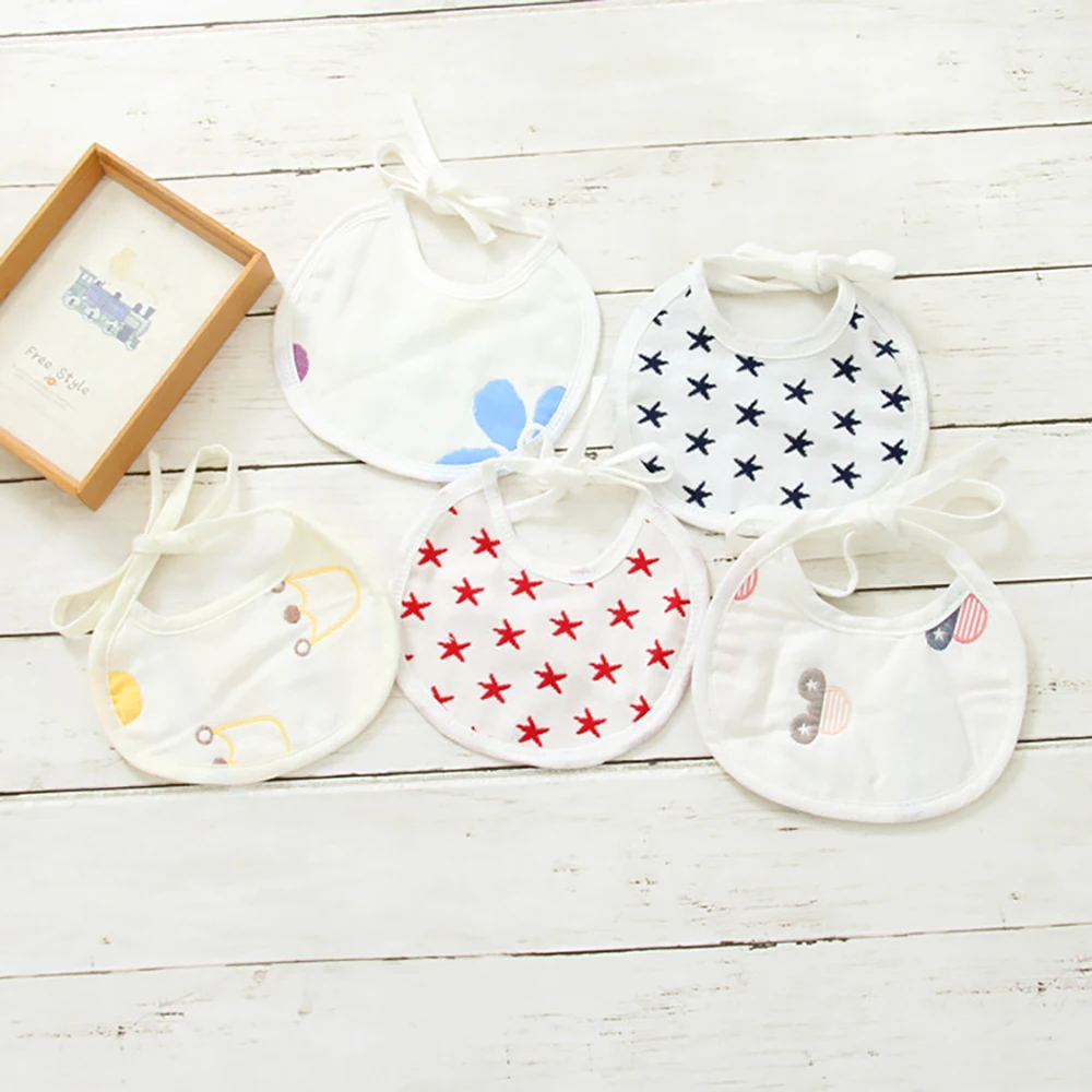 Baby 6 Layers Gauze Cotton Absorbent Nest Bibs Infant Feeding Scarf Saliva Towel Handkerchief Newborn Burp Cloths 5pcs Z024 | Детская