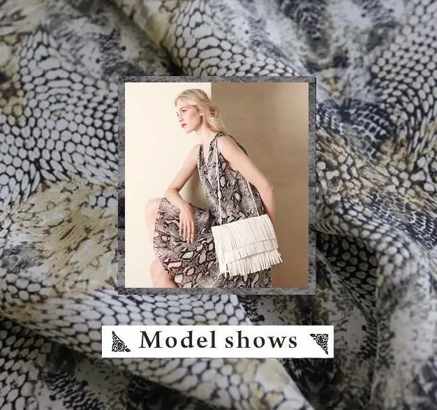Lead the snake upper body, the big snake pattern fabric silk dress scarf Silk dress fabric
Lead the snake upper body, the big snake pattern fabric silk dress scarf Silk dress fabric