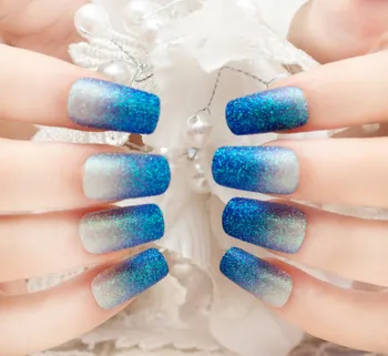 24pcs Fake False Nails Long Beauty Blue Color Nagels Artificial Full Cover Strass Unha Nail Art Decorations
24pcs Fake False Nails Long Beauty Blue Color Nagels Artificial Full Cover Strass Unha Nail Art Decorations