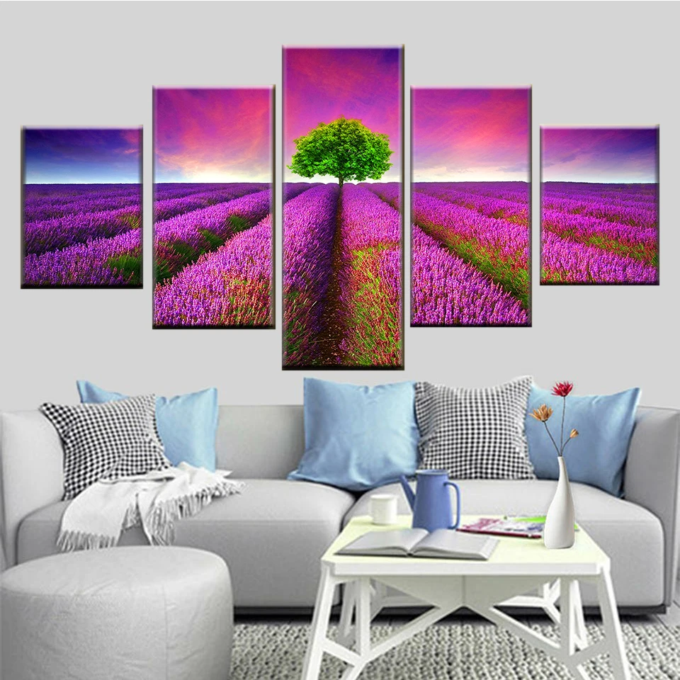 Nordic poster 5 pieces lavender flowers sea green tree landscape canvas painting wall art painting home decoration
Nordic poster 5 pieces lavender flowers sea green tree landscape canvas painting wall art painting home decoration