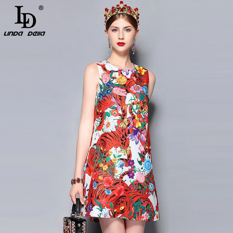 LD LINDA DELLA Fashion Runway Mini Summer Dress Women's Sleeveless Crystal Sequin Beading Animal Floral Print Elegant Dress
LD LINDA DELLA Fashion Runway Mini Summer Dress Women's Sleeveless Crystal Sequin Beading Animal Floral Print Elegant Dress