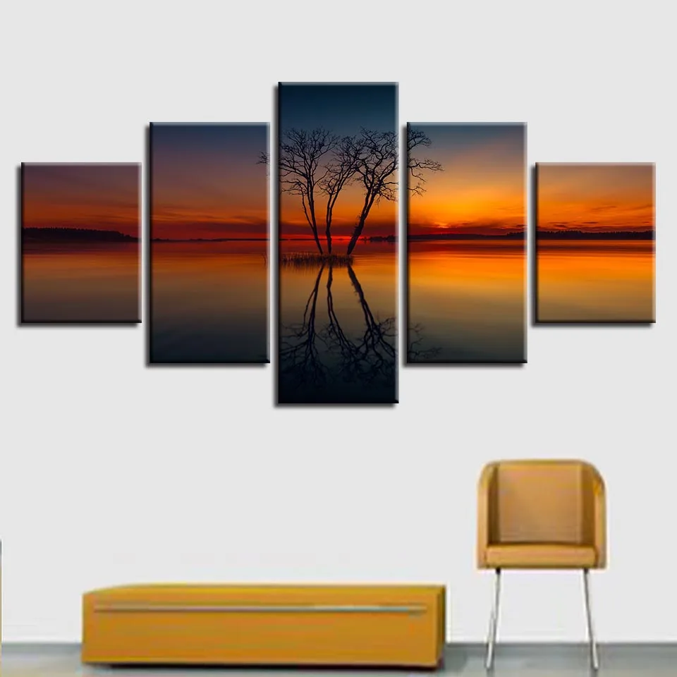 Decoration Living Room Wall Picture 5 Pieces Tree Sunset Landscape Poster Framework Modular Canvas Painting Art Modern HD Prints
Decoration Living Room Wall Picture 5 Pieces Tree Sunset Landscape Poster Framework Modular Canvas Painting Art Modern HD Prints