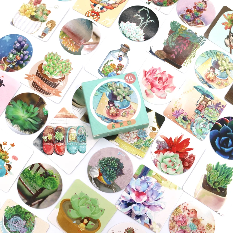 46PCS/box Cute Succulent Plants Succulents Mini Paper Sticker Decoration Diy Ablum Diary Scrapbooking Label Sticker Stationery
46PCS/box Cute Succulent Plants Succulents Mini Paper Sticker Decoration Diy Ablum Diary Scrapbooking Label Sticker Stationery