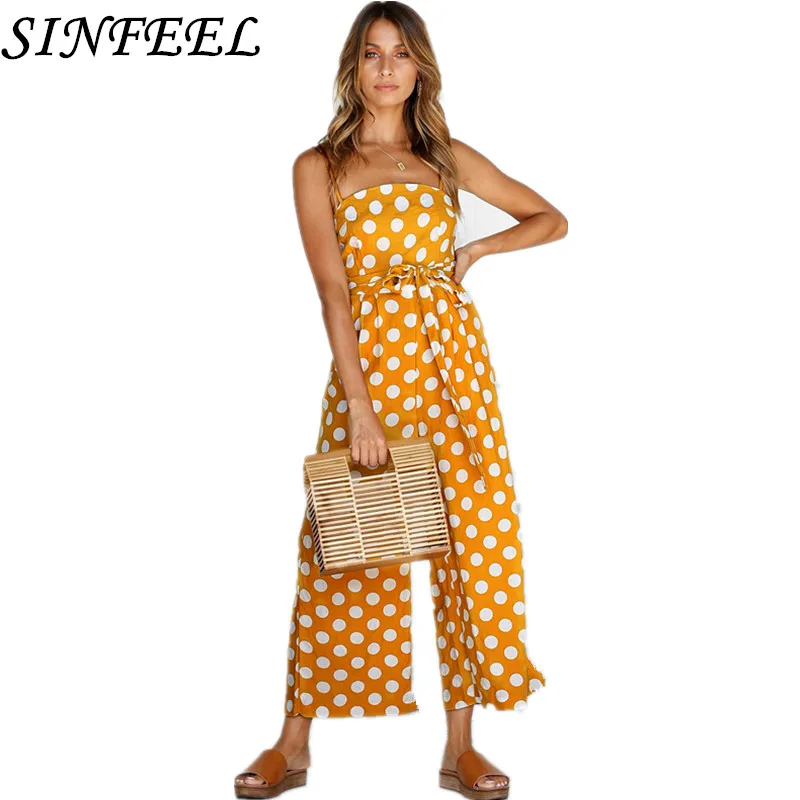 SINFEEL Sexy Camisole Jumpsuit 2018 Summer Women Wide Leg Long Pants Bodysuits Dot Fashion Bandage Rompers Womens Jumpsuit
SINFEEL Sexy Camisole Jumpsuit 2018 Summer Women Wide Leg Long Pants Bodysuits Dot Fashion Bandage Rompers Womens Jumpsuit