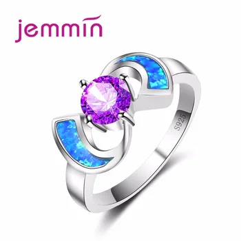 Four Prong setting Design Fine Purple Crystal Wedding Rings For Women 925 Sterling Silver Jewelry Blue Opal Finger Rings
Four Prong setting Design Fine Purple Crystal Wedding Rings For Women 925 Sterling Silver Jewelry Blue Opal Finger Rings